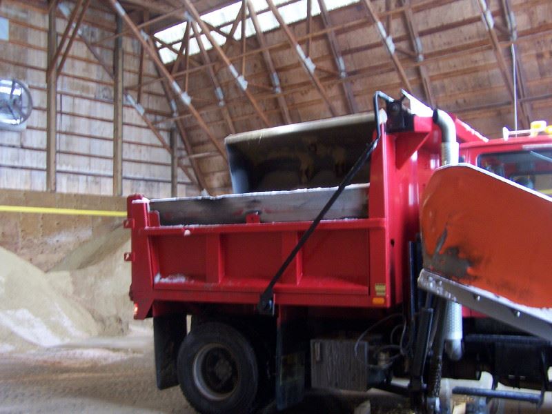 Plow Truck in Salt Shack
