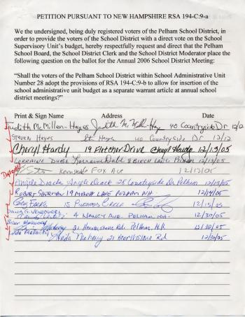 Petition Pursuant to New Hampshire RSA 194-C:9-b - Signatures Photo 3
